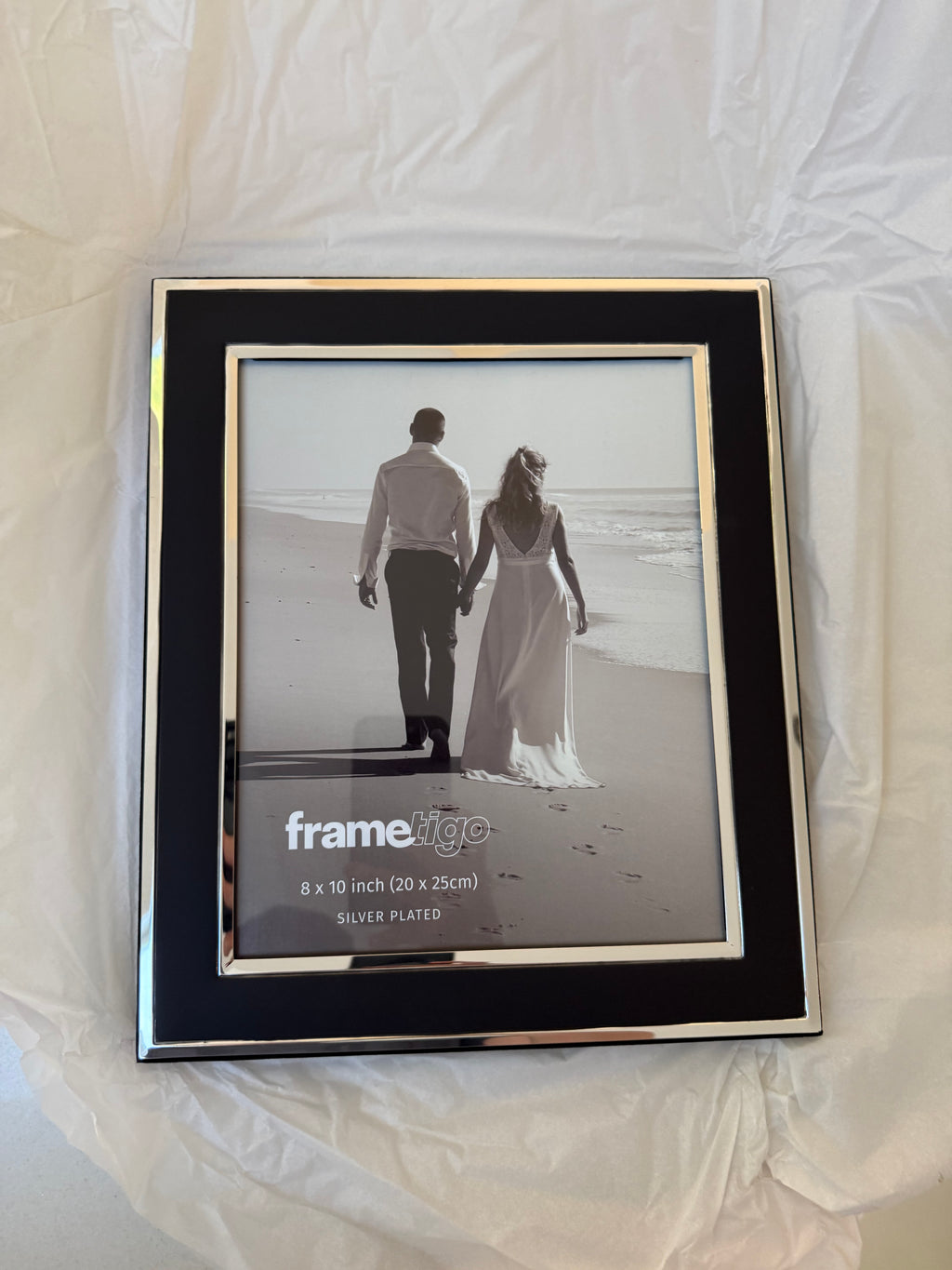 Silver Plated Black Picture Frame (Frametigo) 8"x10" 20x25cm