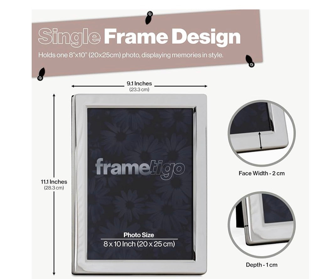 Luxury Silver Plated Picture Frames (Frametigo) 8”x10” 20x25cm