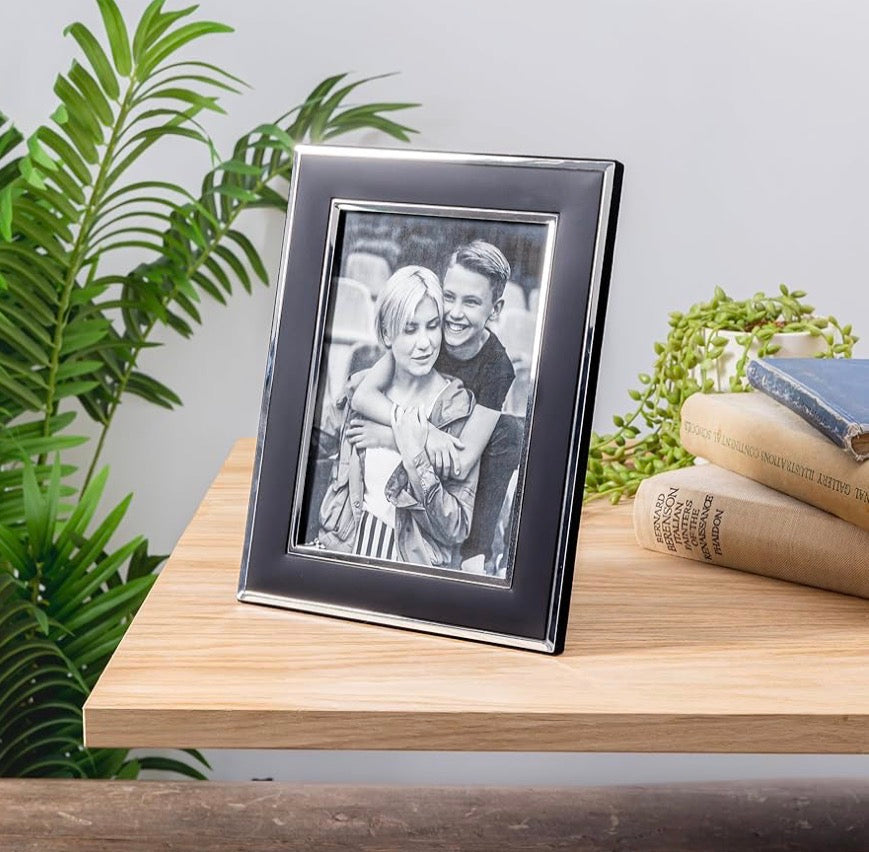 Silver Plated Black Picture Frame (Frametigo) 8"x10" 20x25cm