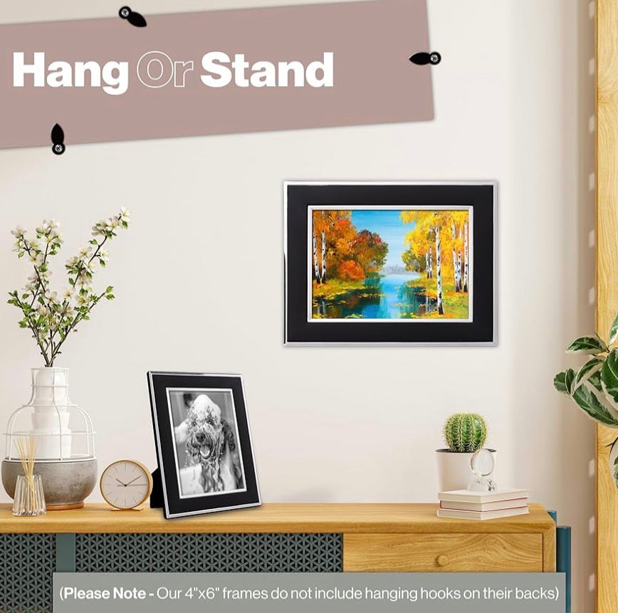 Silver Plated Black Picture Frame (Frametigo) 8"x10" 20x25cm