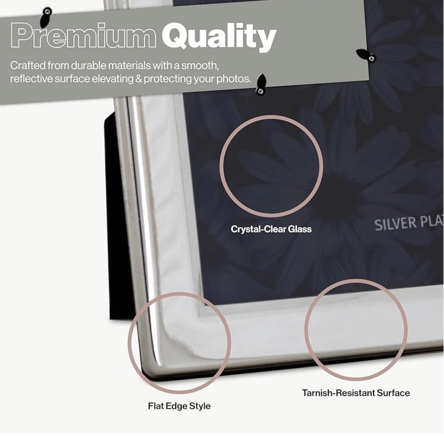 Luxury Silver Plated Picture Frames (Frametigo) 6”x8” 15x20cm