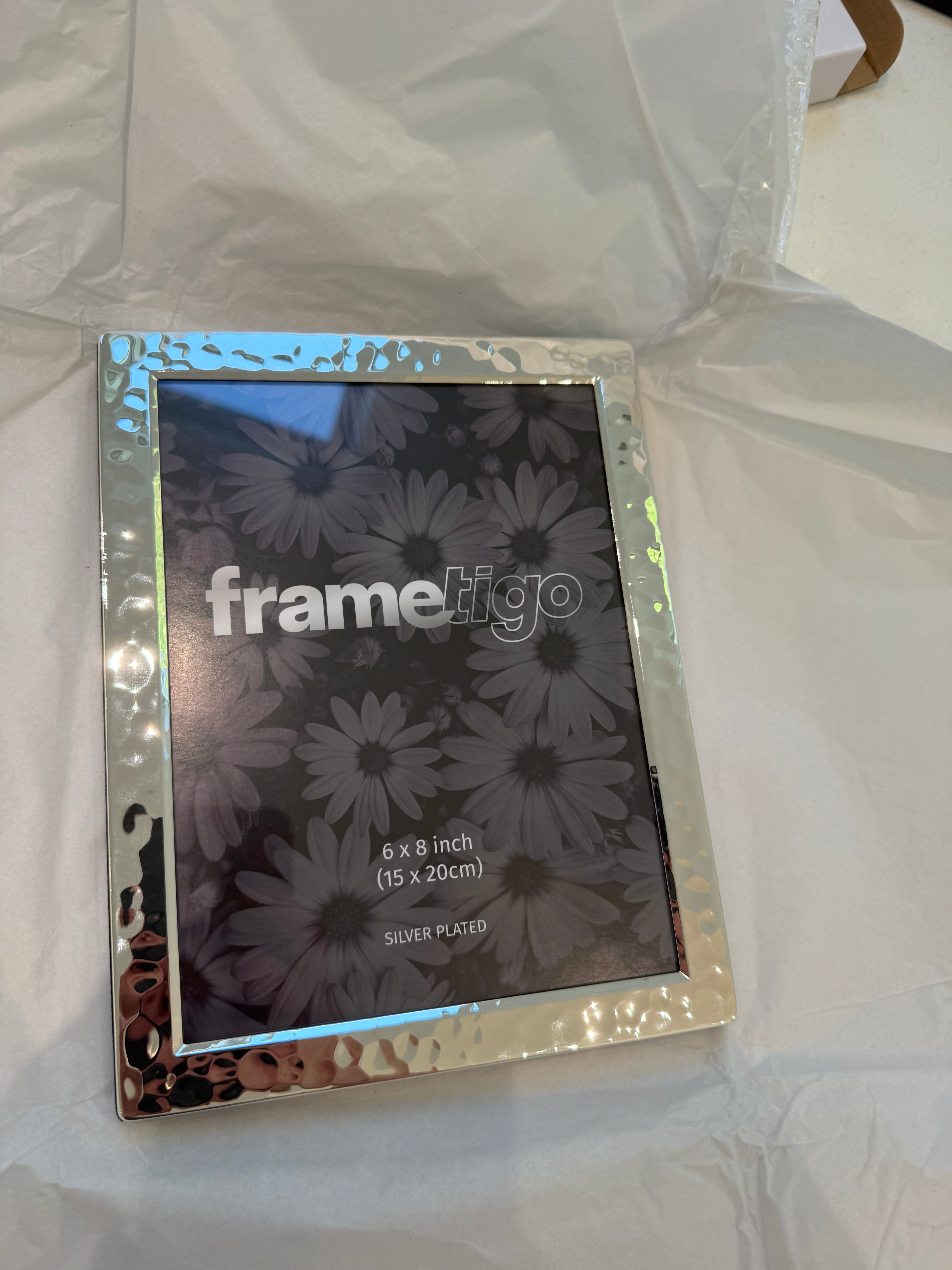 Silver Plated Hammered Picture Frame (Frametigo) 6” x8” 15x20cm