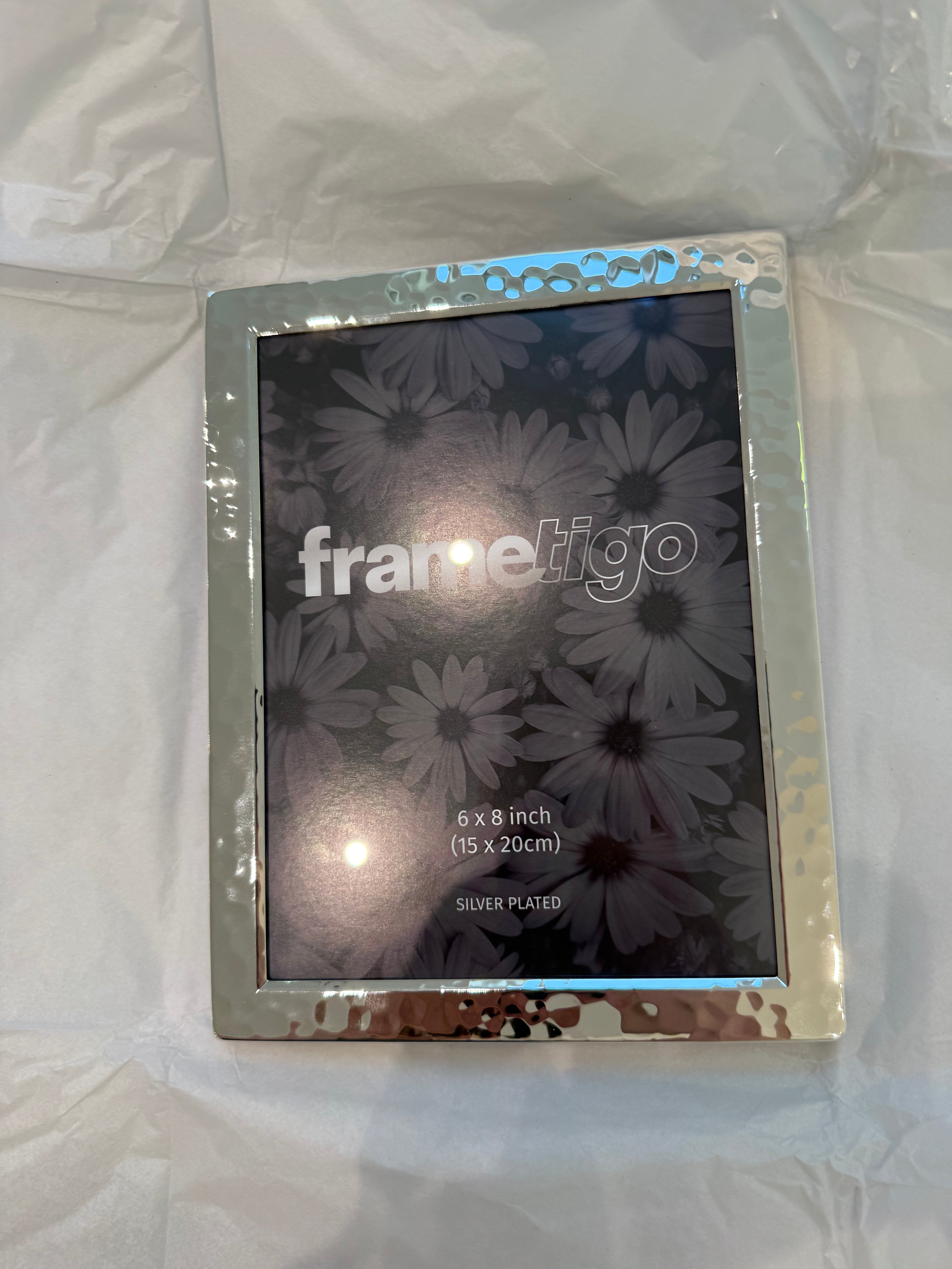 Silver Plated Hammered Picture Frame (Frametigo) 6” x8” 15x20cm