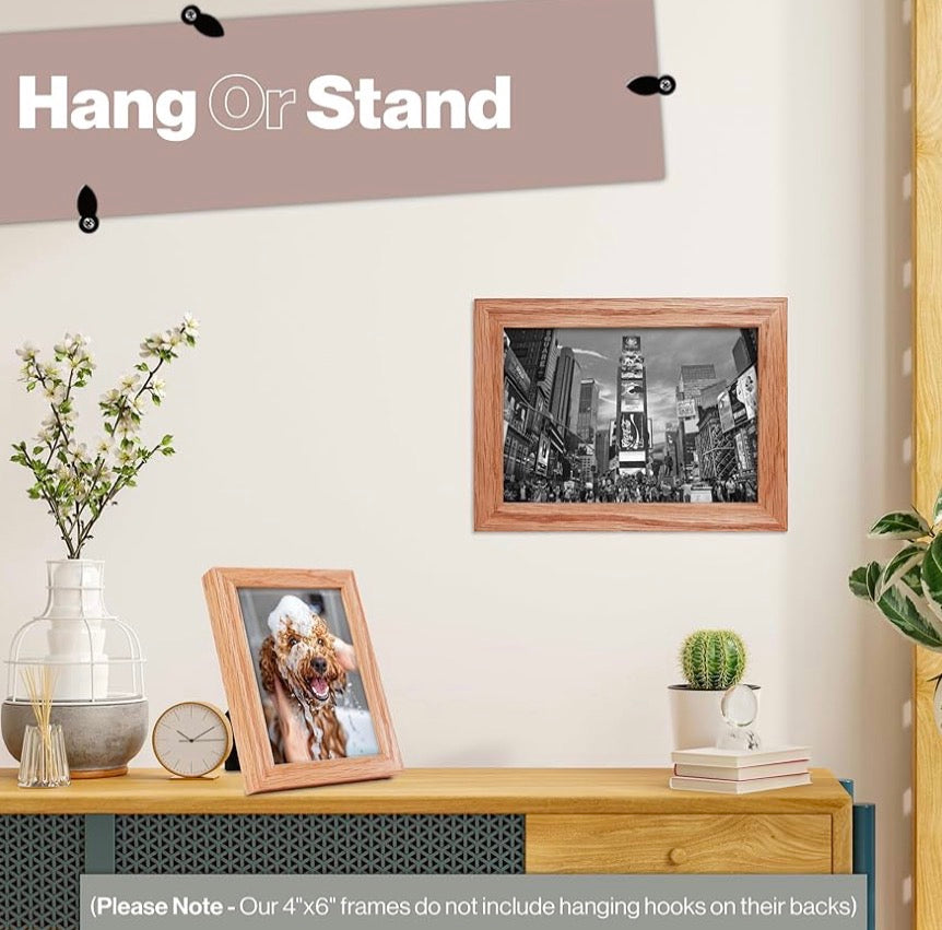 Solid Oak Natural Hardwood Picture Frames ( Frametigo)4"x6" 10x15cm