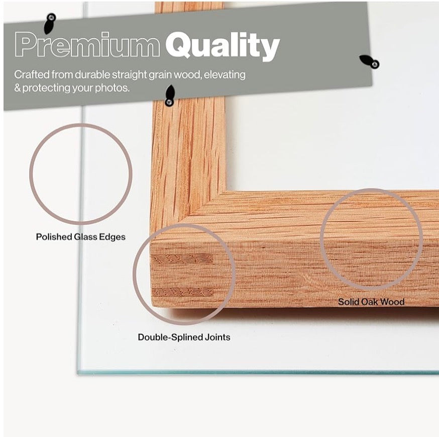 Solid Oak Natural Hardwood Picture Frames ( Frametigo)4"x6" 10x15cm