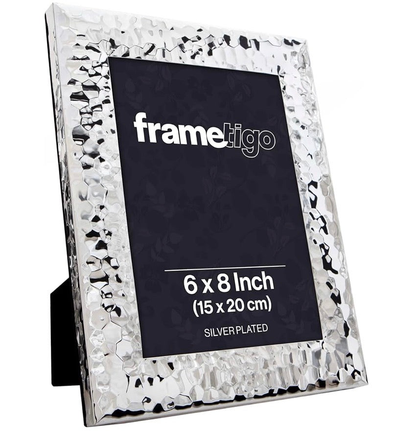 Silver Plated Hammered Picture Frame (Frametigo) 6” x8” 15x20cm