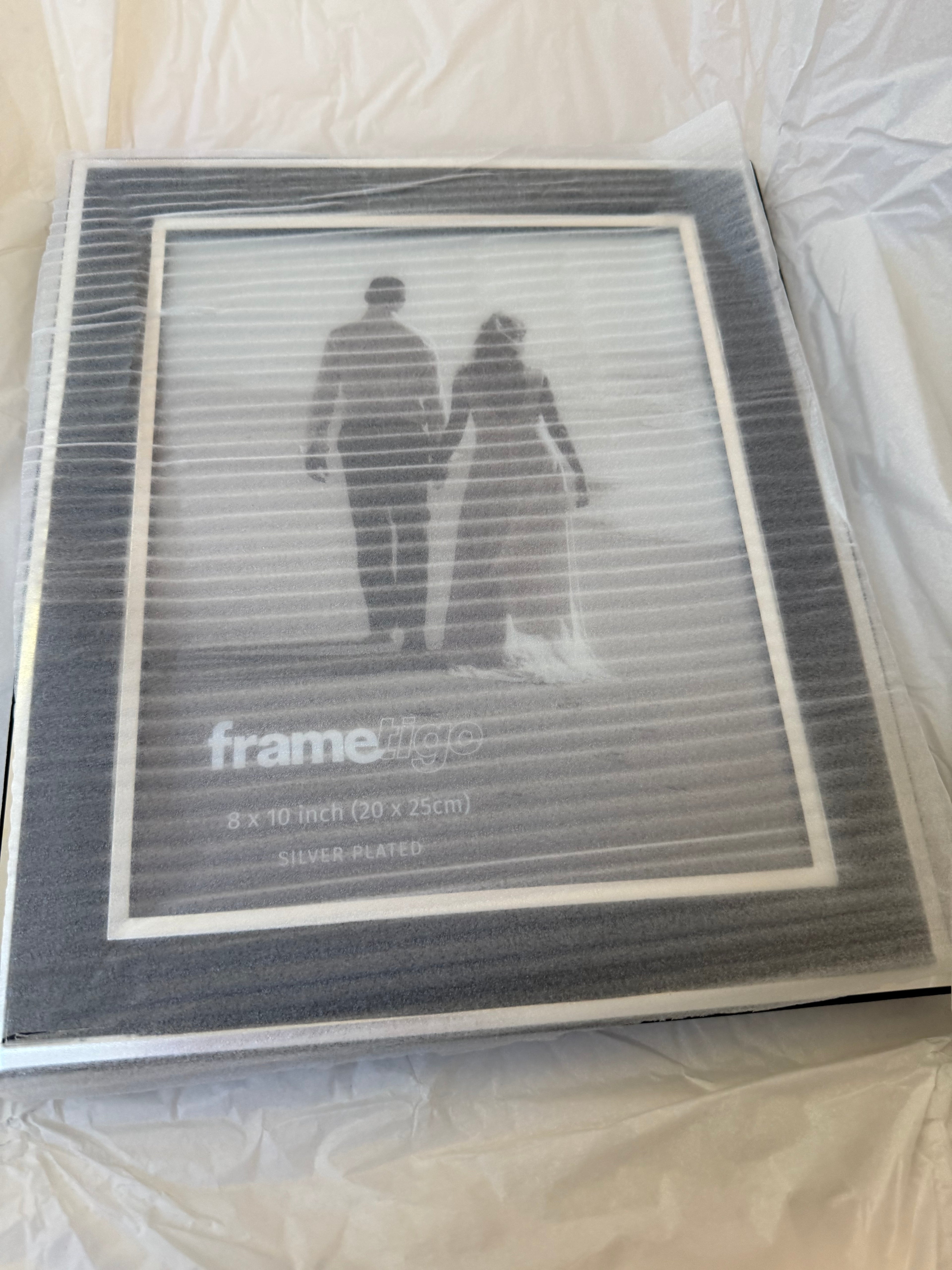 Silver Plated Black Picture Frame (Frametigo) 8"x10" 20x25cm