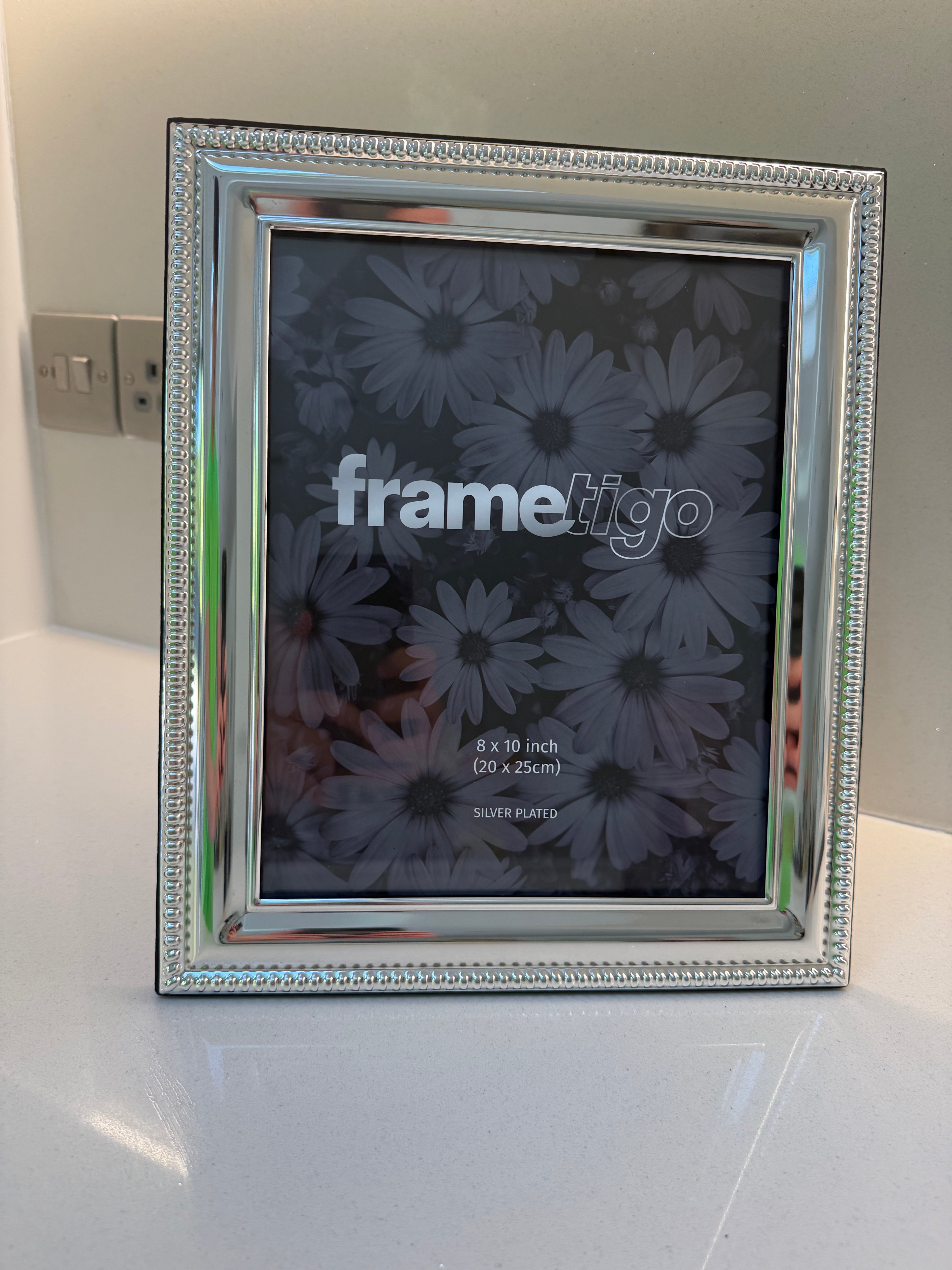 Luxury Silver Plated Bead Photo Frame (Frametigo) 8x10” 20x25cm