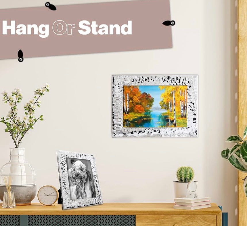 Silver Plated Hammered Picture Frame (Frametigo) 6” x8” 15x20cm