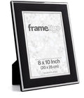 Silver Plated Black Picture Frame (Frametigo) 8"x10" 20x25cm