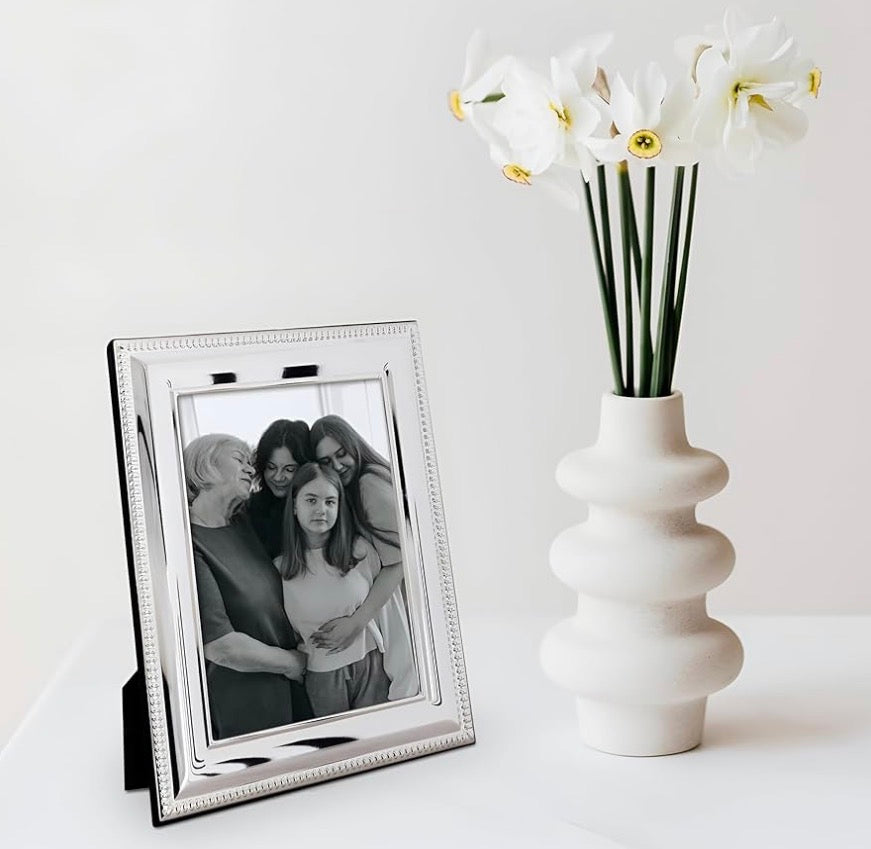 Luxury Silver Plated Bead Photo Frame (Frametigo) 8x10” 20x25cm