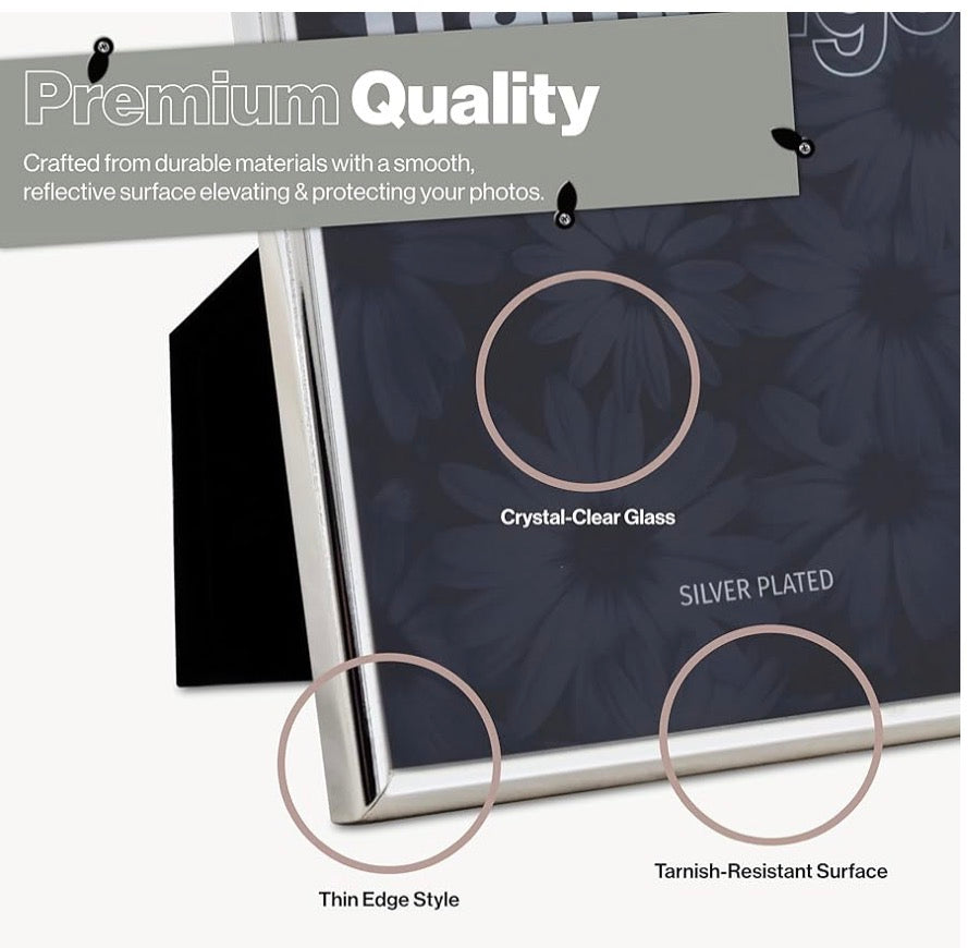 Silver Plated Thin Edge PictureFrame (Frametigo) A4/8.25"x11.75"