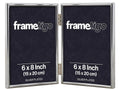 Silver Plated Thin Edge Double Photo Frame (Frametigo) 6"x8" 15x20cm